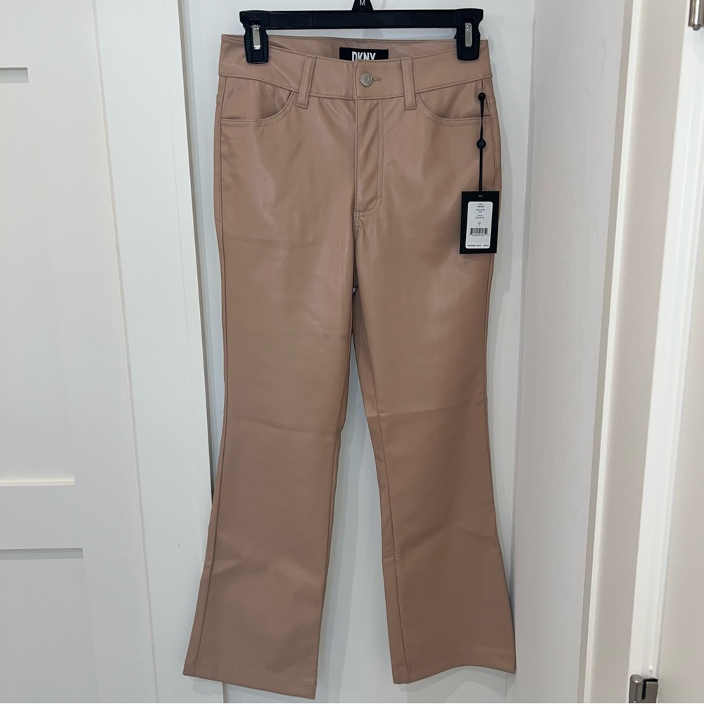 DKNY TAN LEATHER PANT